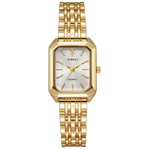 Reloj clásico de moda con pulsera de cinco cuentas, reloj cuadrado de moda para mujer, esencial de diosa