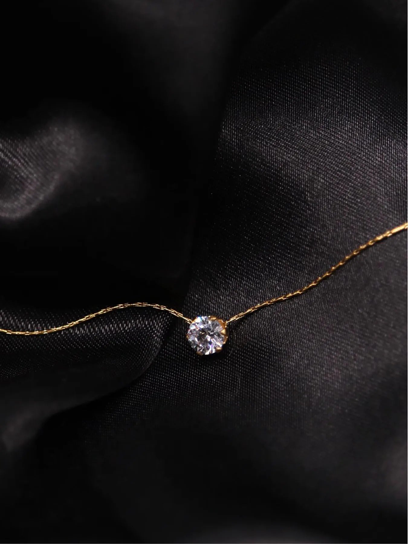 Peri'sbox-collar con dije de circonita solitario minimalista y delicado, cadena de acero inoxidable antideslustre, collar redondo de piedra Cz transparente, nuevo