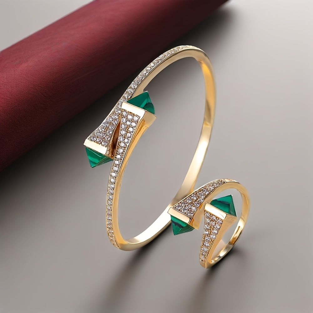 Conjunto Vintage SEQUITO – Pulsera y Anillo con Circonita