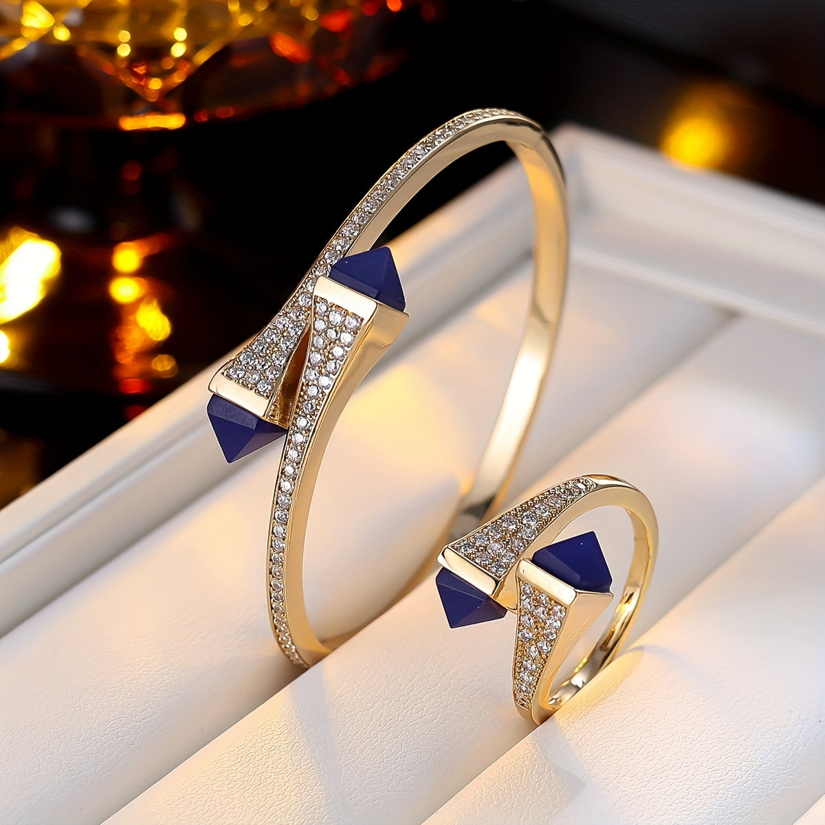 Conjunto Vintage SEQUITO – Pulsera y Anillo con Circonita