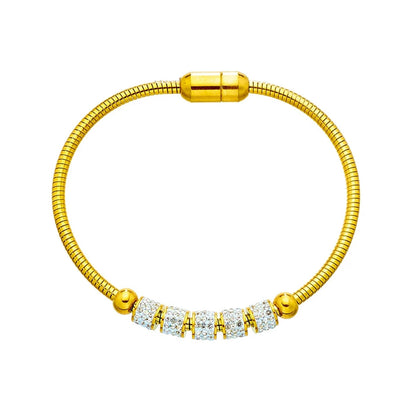 Pulsera Magnética Dorada con Cristales para Mujer