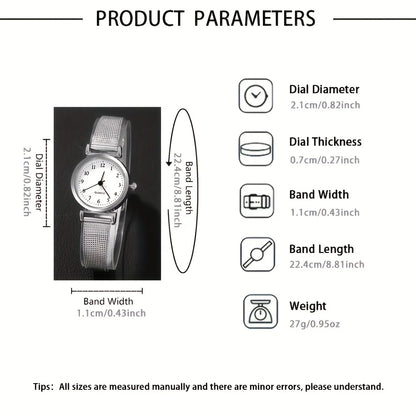 Reloj de moda para mujer, conjunto de relojes de pulsera informales, relojes de pulsera de cuarzo con esfera Simple para mujer, reloj de vestir para mujer