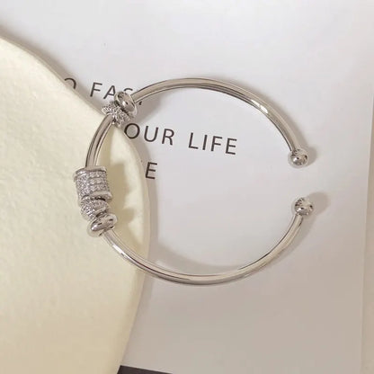 Brazalete Ajustable Dorado con Zirconia