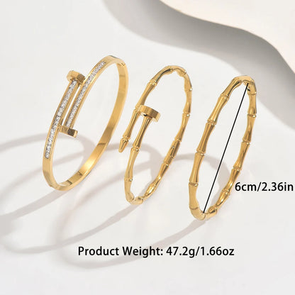 Conjunto de Pulseras de Acero Inoxidable con Trébol de Cuatro Hojas y Circonita