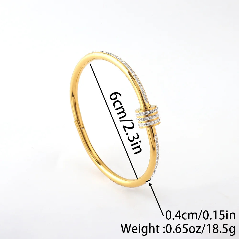 Pulsera Elegante Dorada con Cristales Brillantes