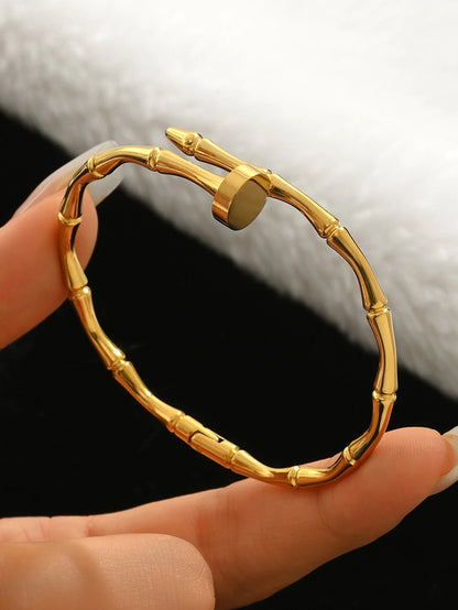 Conjunto de Pulseras de Acero Inoxidable con Trébol de Cuatro Hojas y Circonita